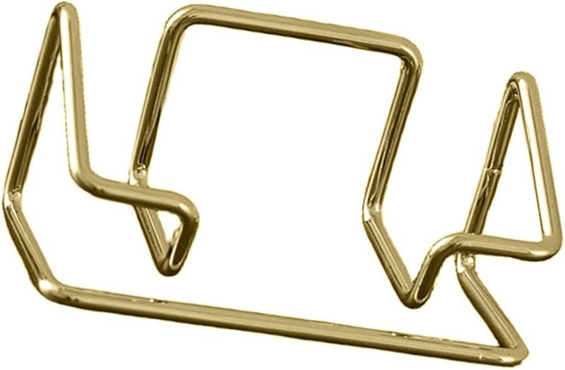 Gold Metal Business Card Stand Desktop Organizer High Capacity Storage Case - Image 1